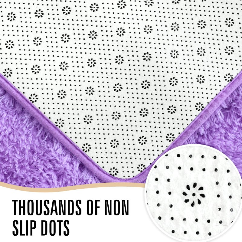 LOCHAS Ultra Soft Indoor Modern Area Rugs Fluffy Living Room Carpets for Children Bedroom Home Decor Nursery Rug 4x5.3 Feet,Lavender Purple - Image 4